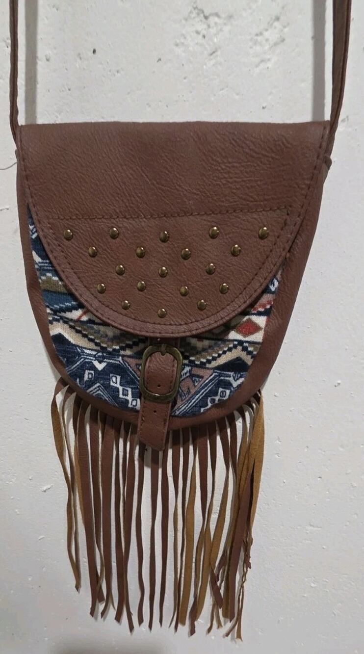 eBay TitleOlsenboye Southwestern Boho Fringe Crossbody Purse Brown Aztec...